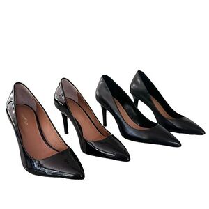 Calvin Klein Gayle Black Patent Leather/Smooth Leather Bundle of 2 Pumps Size 5